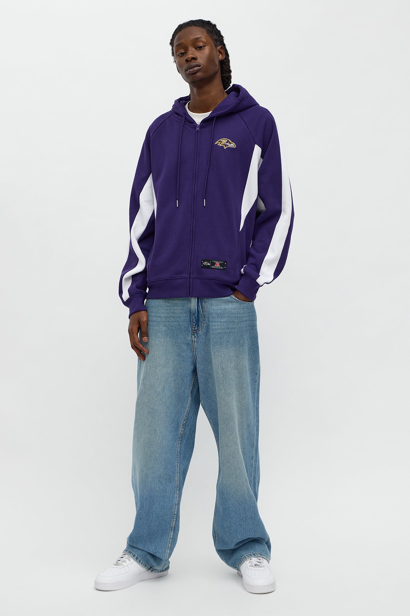 Ravens Monster Oversized Zip Up Hoodie - Purple