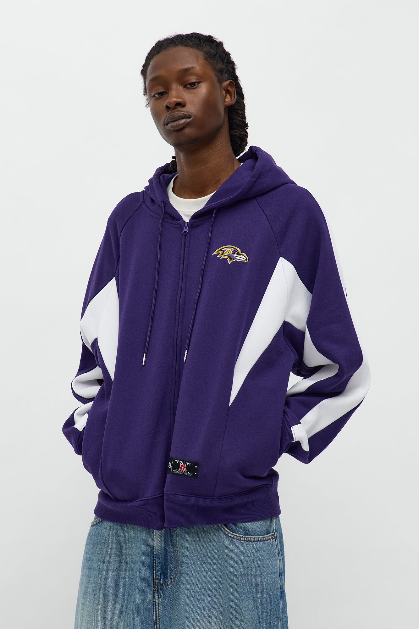 Ravens Monster Oversized Zip Up Hoodie - Purple