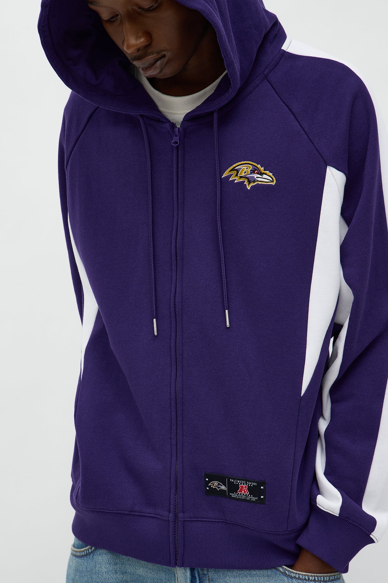 Ravens Monster Oversized Zip Up Hoodie - Purple