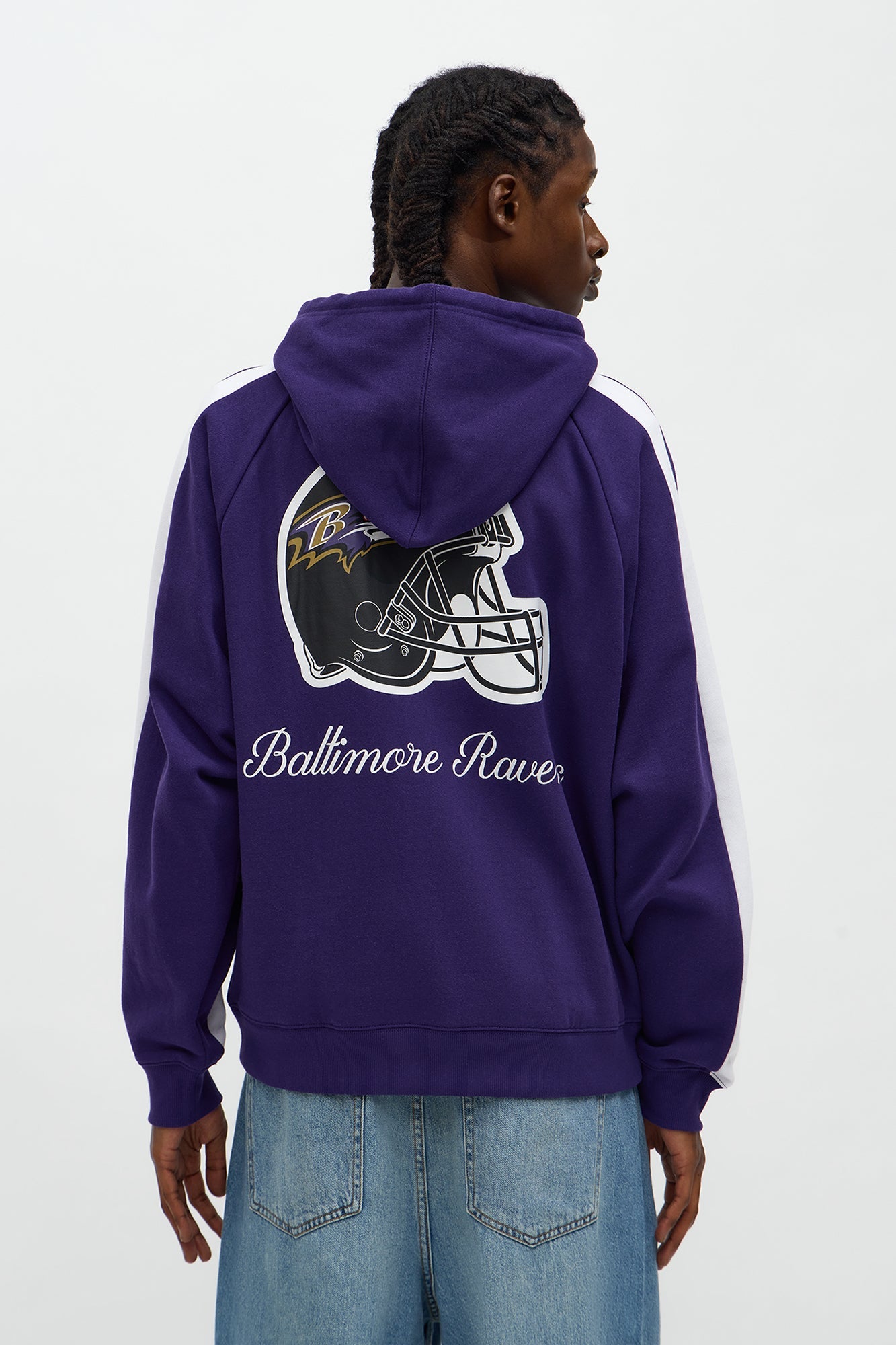 Ravens Monster Oversized Zip Up Hoodie - Purple