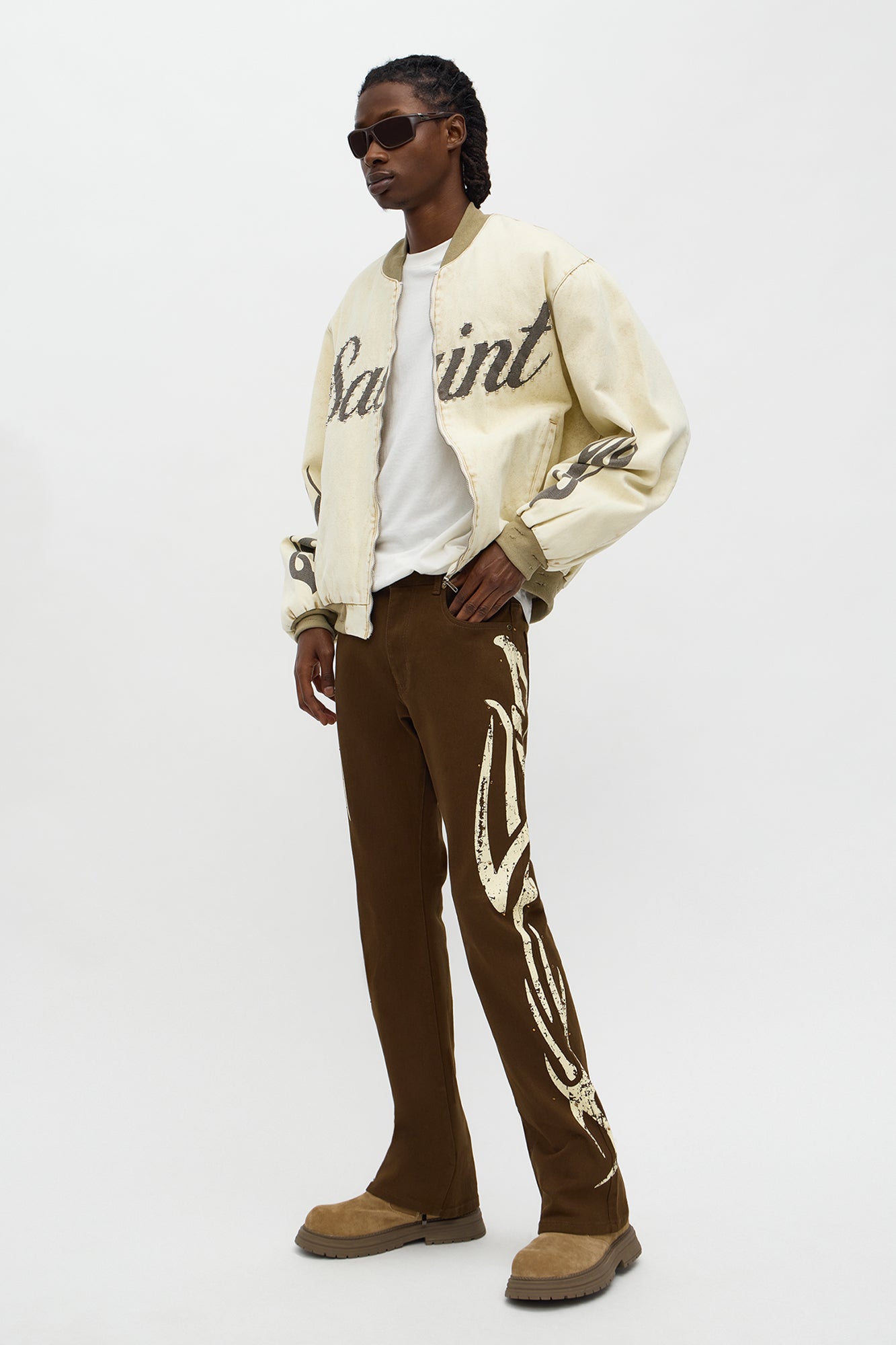 Stacked Skinny Flare Rockstar Life Jewel Pant - Brown