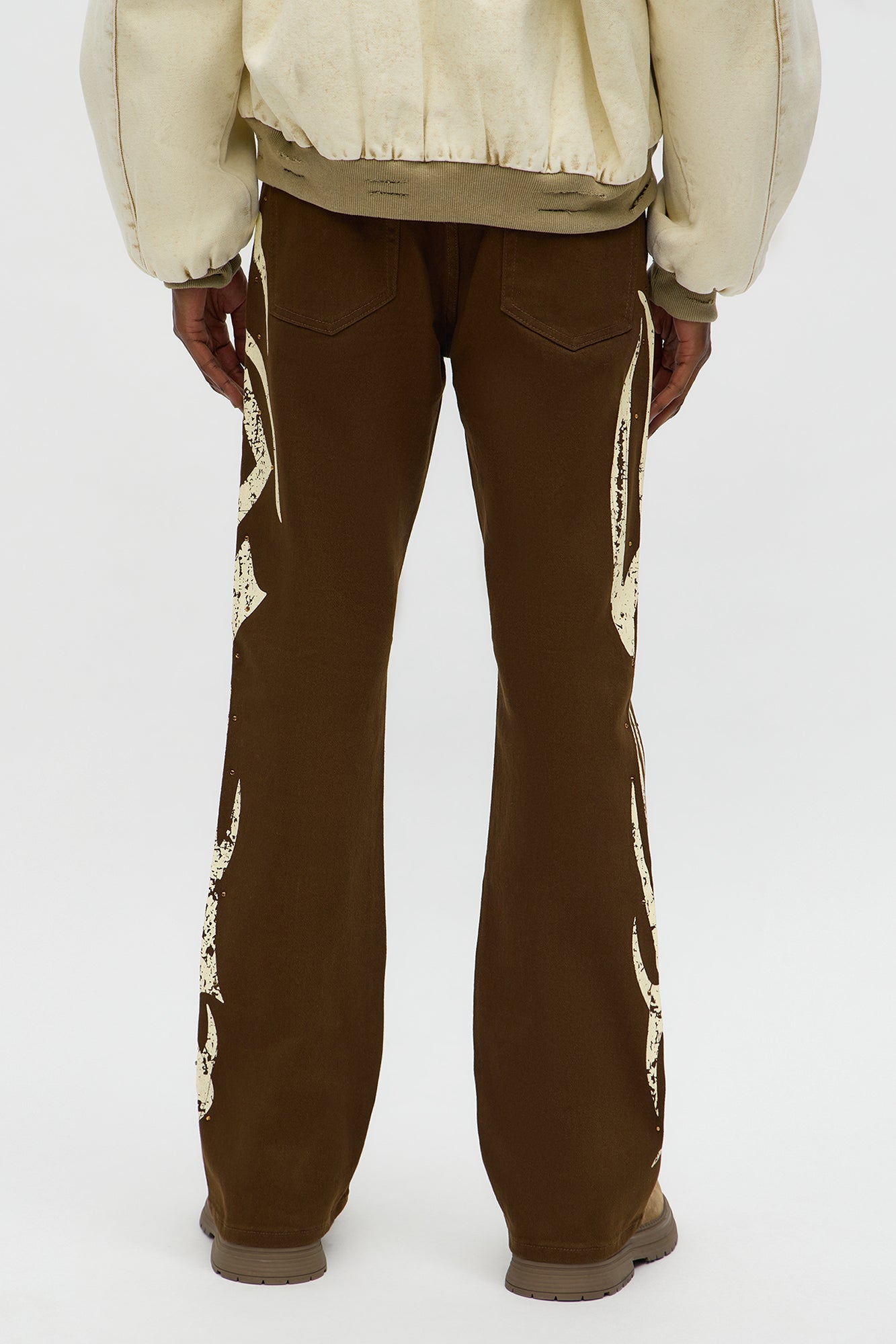 Stacked Skinny Flare Rockstar Life Jewel Pant - Brown