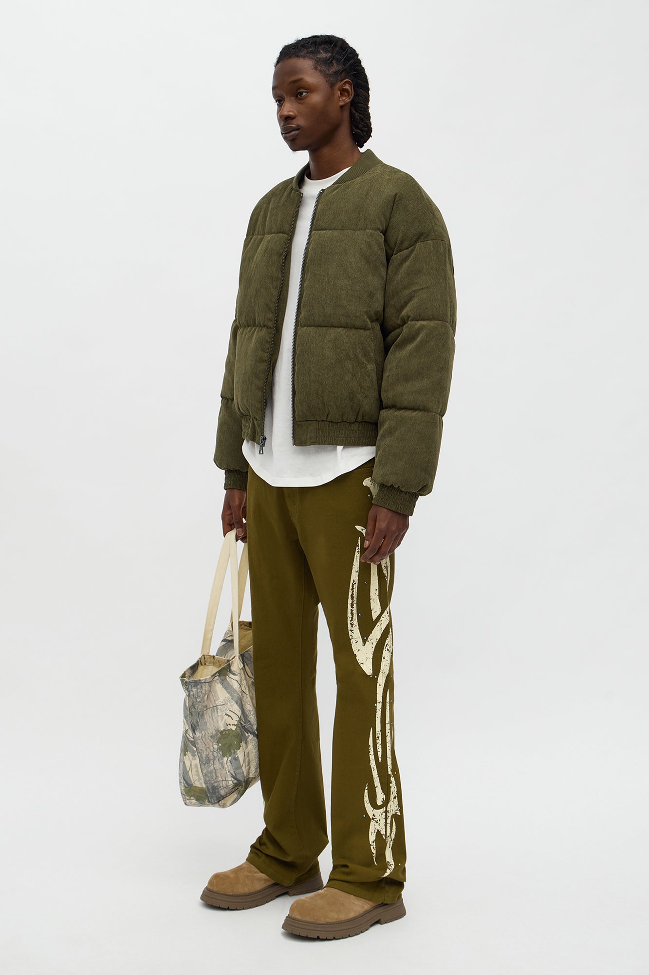 Stacked Skinny Flare Rockstar Life Jewel Pant - Olive