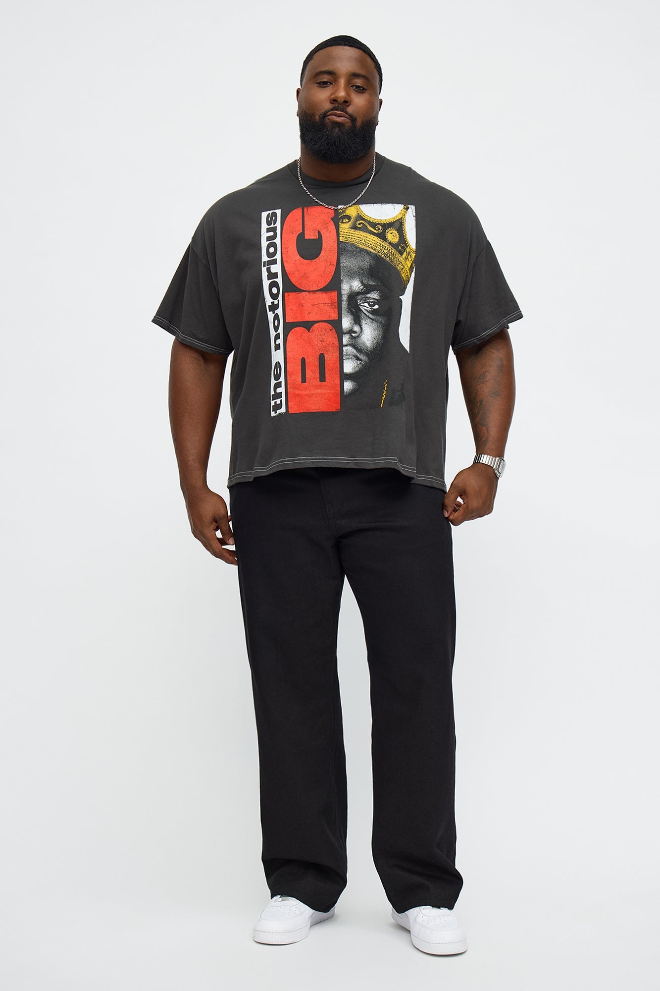 The Notorious BIG King Of New York Boxy Short Sleeve Tee - Black
