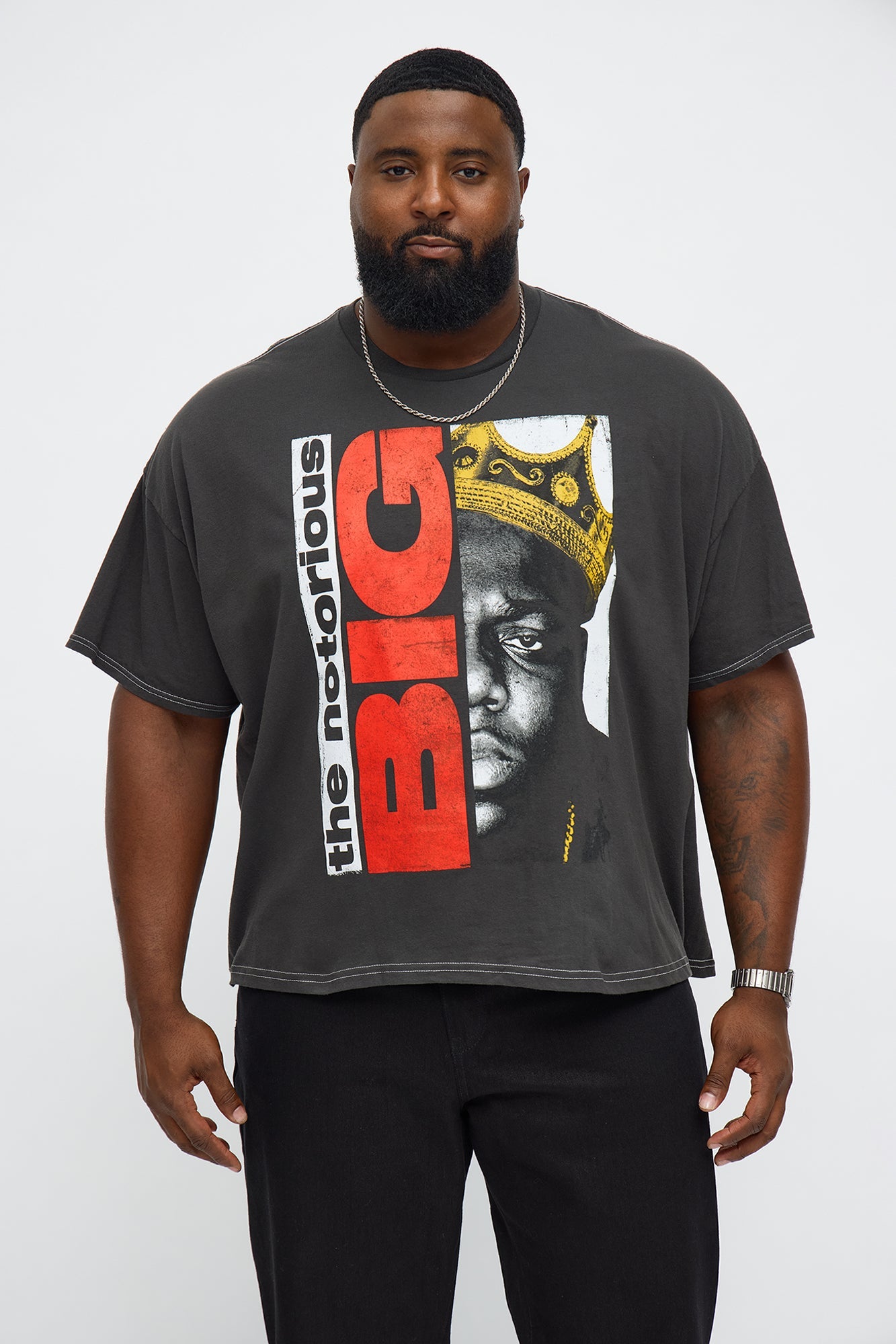 The Notorious BIG King Of New York Boxy Short Sleeve Tee - Black