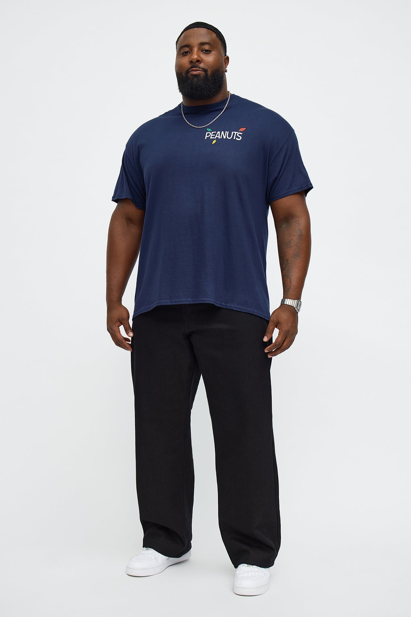 Peanuts Snoopy Christmas Short Sleeve Tee - Navy