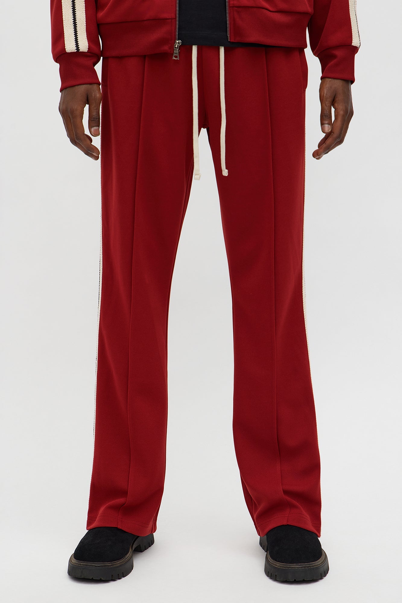Dennis Slim Flare Track Pant - Burgundy