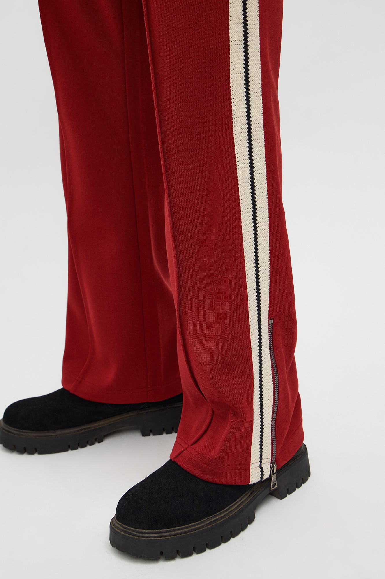 Dennis Slim Flare Track Pant - Burgundy
