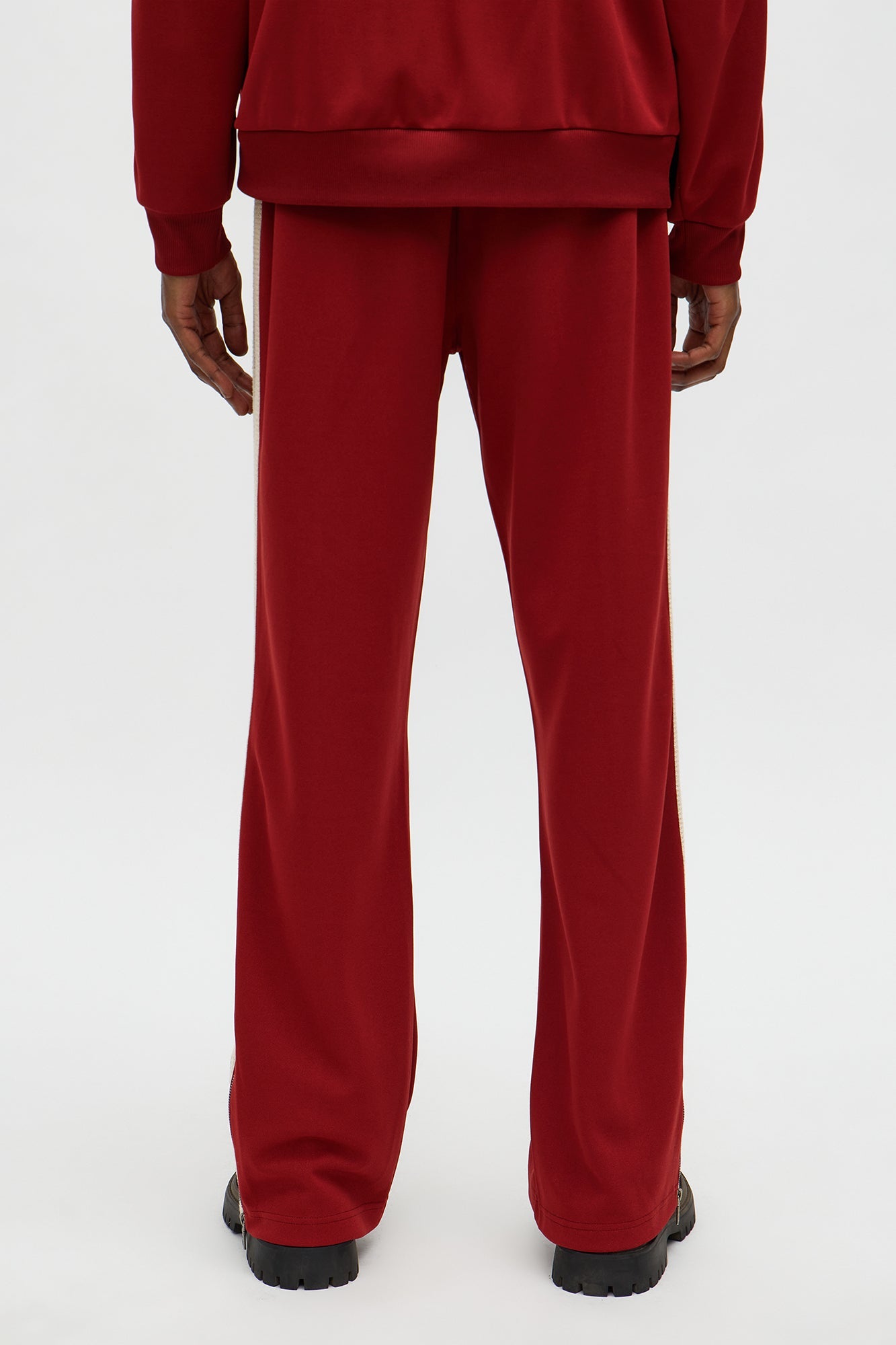 Dennis Slim Flare Track Pant - Burgundy