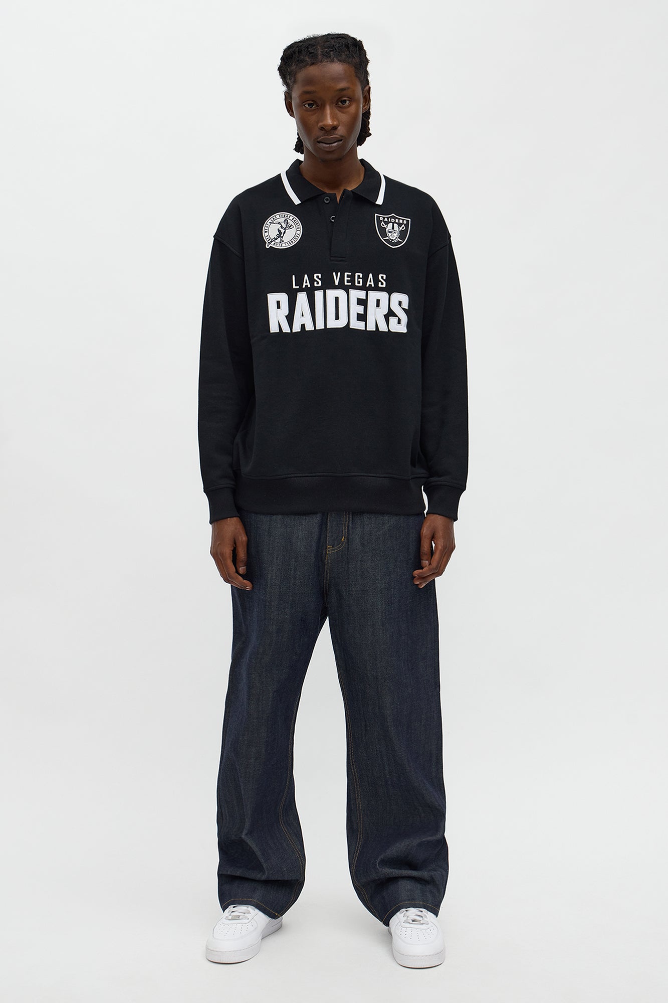 Raiders Sunset Flip Fleece Polo - Black