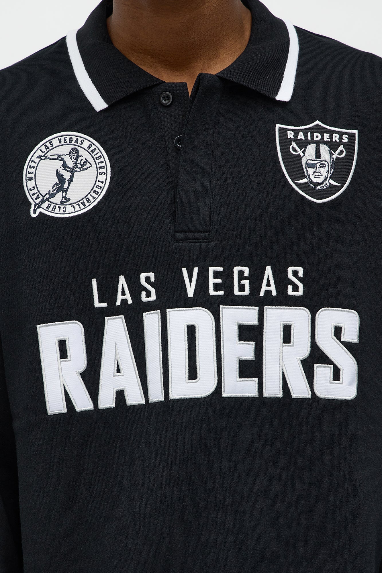 Raiders Sunset Flip Fleece Polo - Black