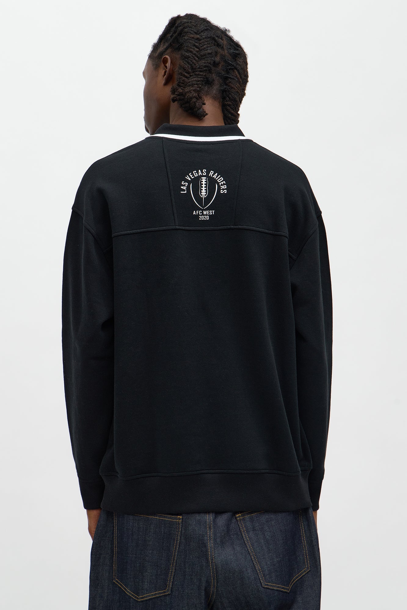 Raiders Sunset Flip Fleece Polo - Black