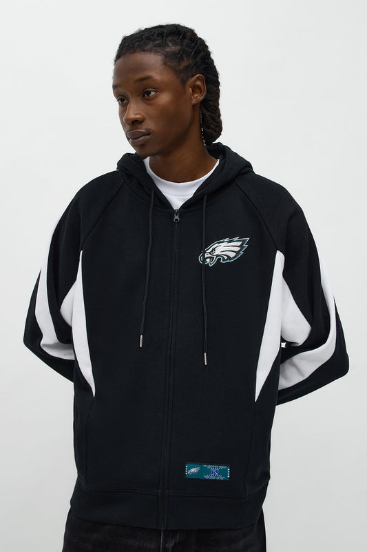 Eagles Monster Oversized Zip Up Hoodie - Black