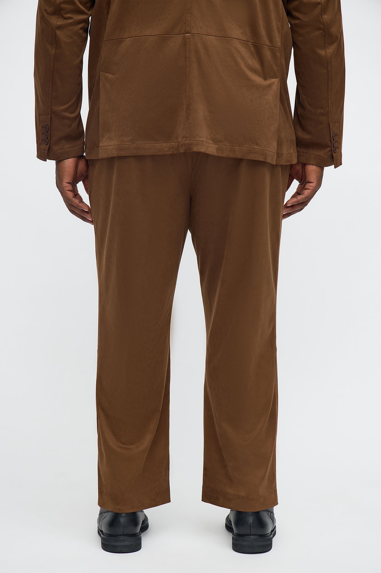 Straight Old Money Suede Trouser - Brown