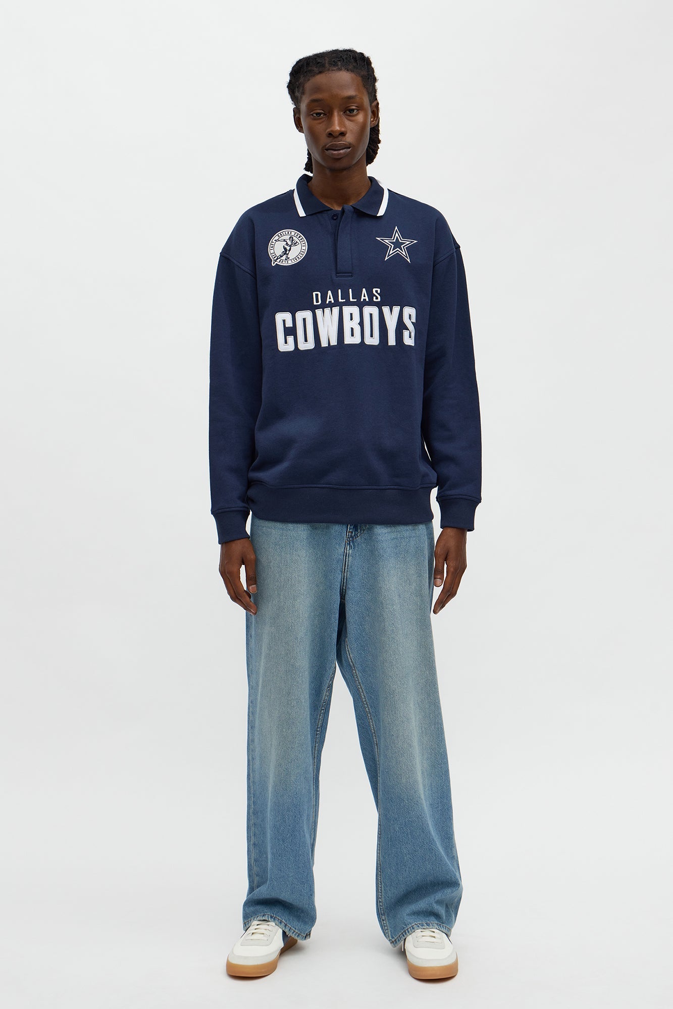 Cowboys Sunset Flip Fleece Polo - Navy