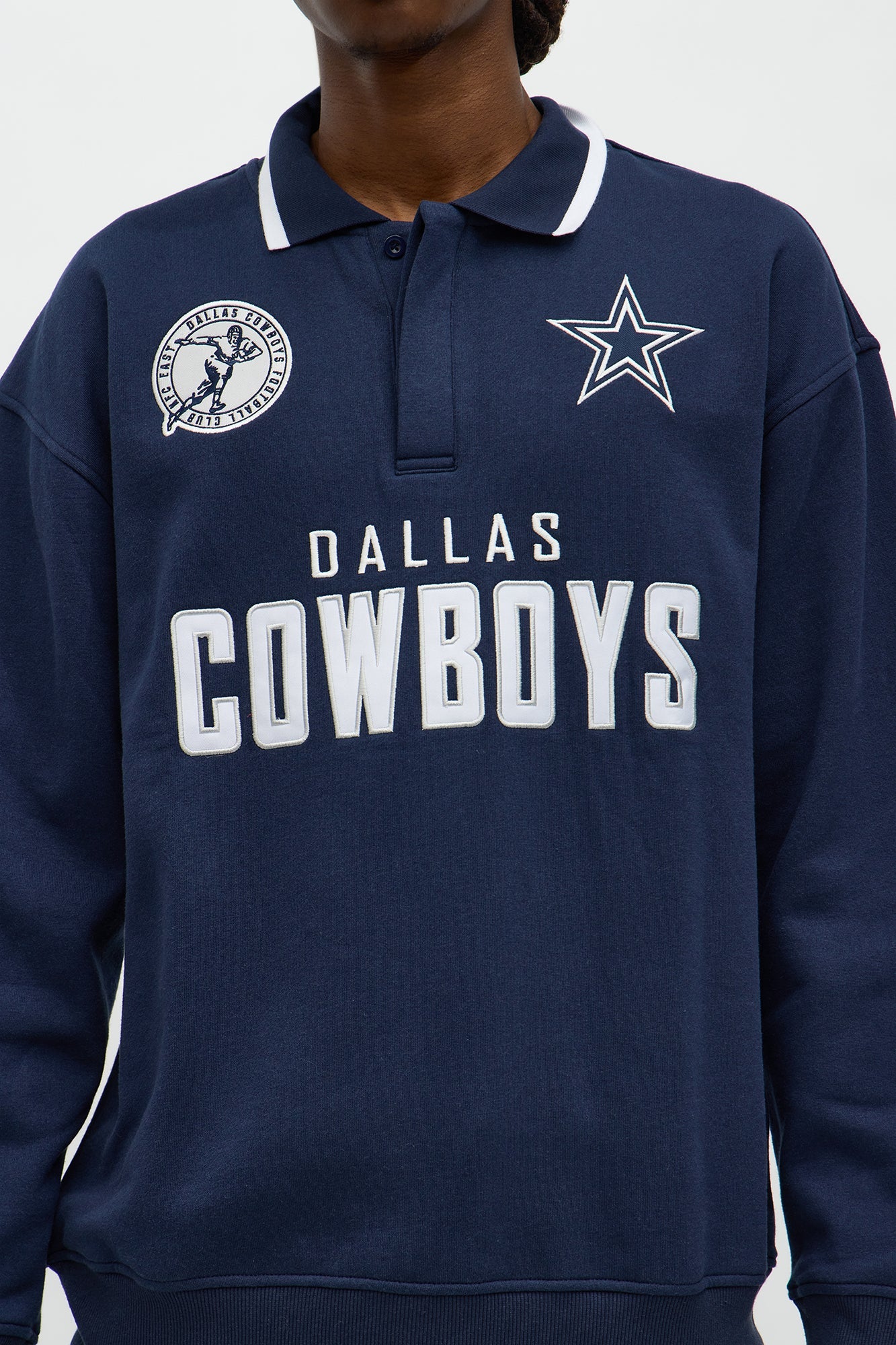 Cowboys Sunset Flip Fleece Polo - Navy