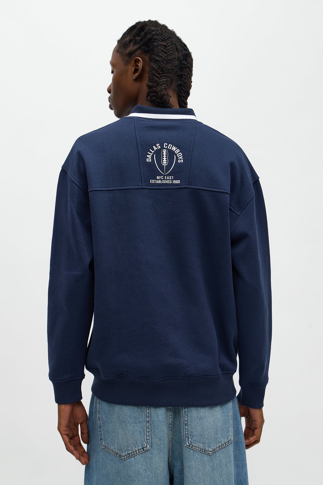 Cowboys Sunset Flip Fleece Polo - Navy