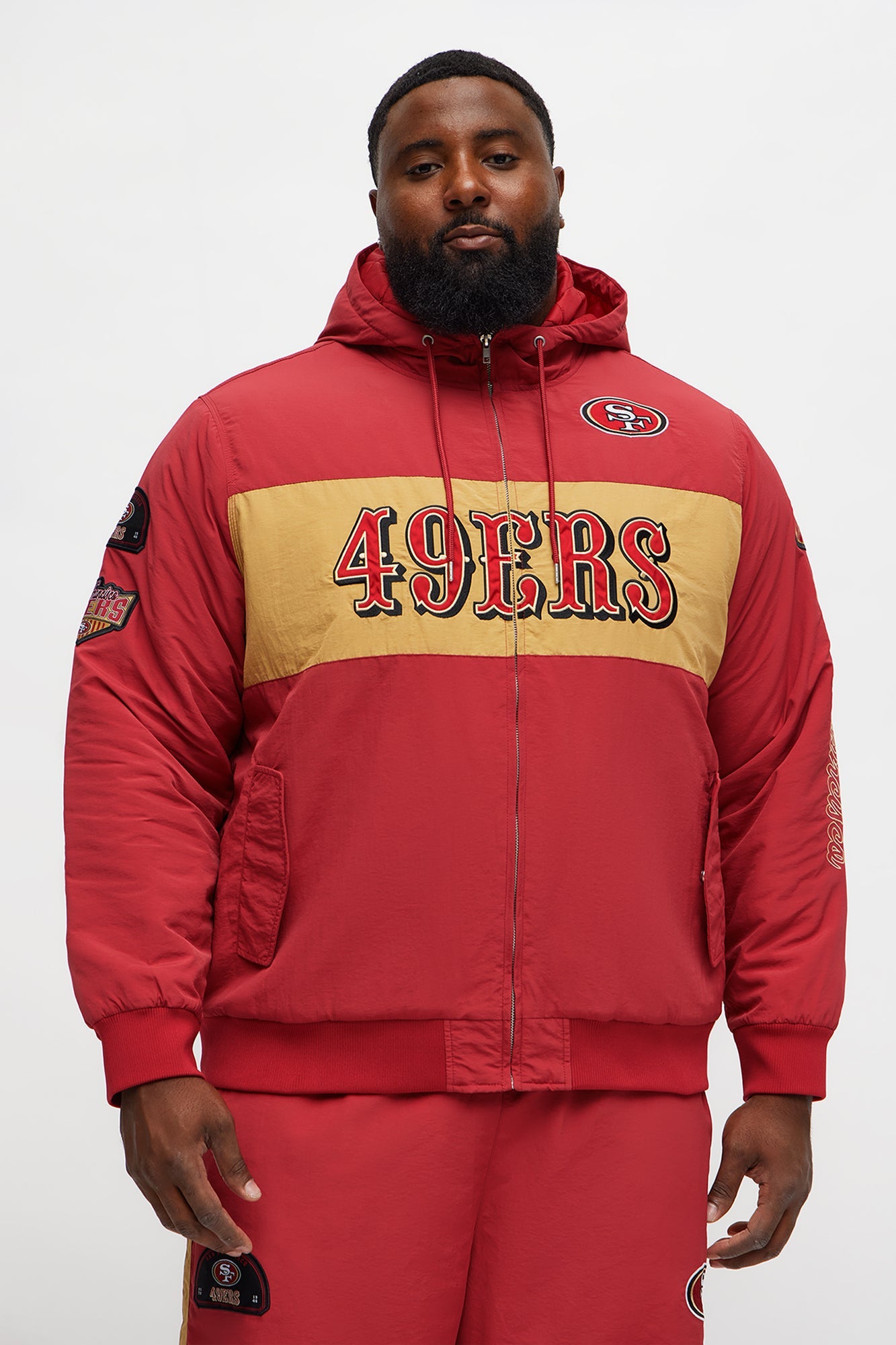 San Francisco 49ers Carbon Windbreaker Jacket - Red/combo