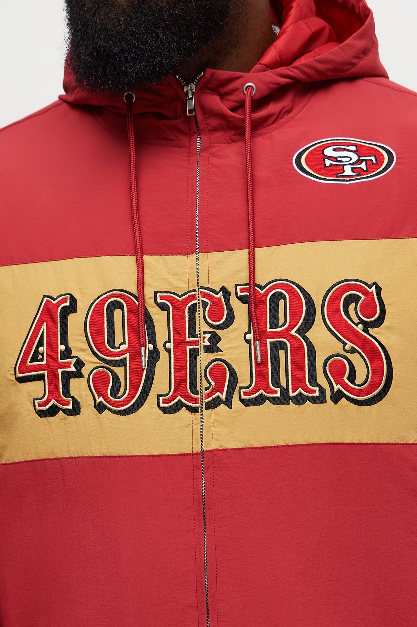 San Francisco 49ers Carbon Windbreaker Jacket - Red/combo