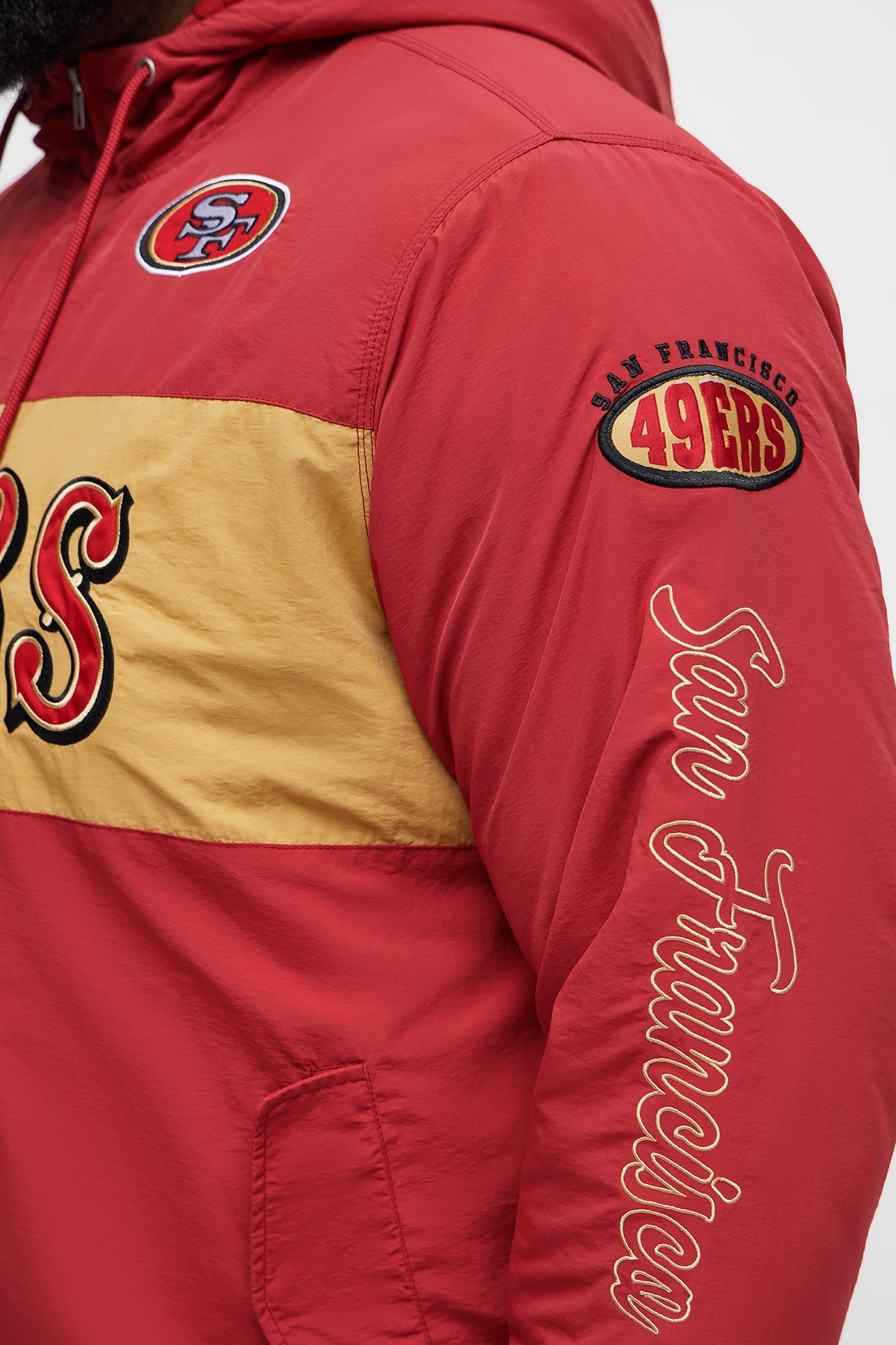 San Francisco 49ers Carbon Windbreaker Jacket - Red/combo
