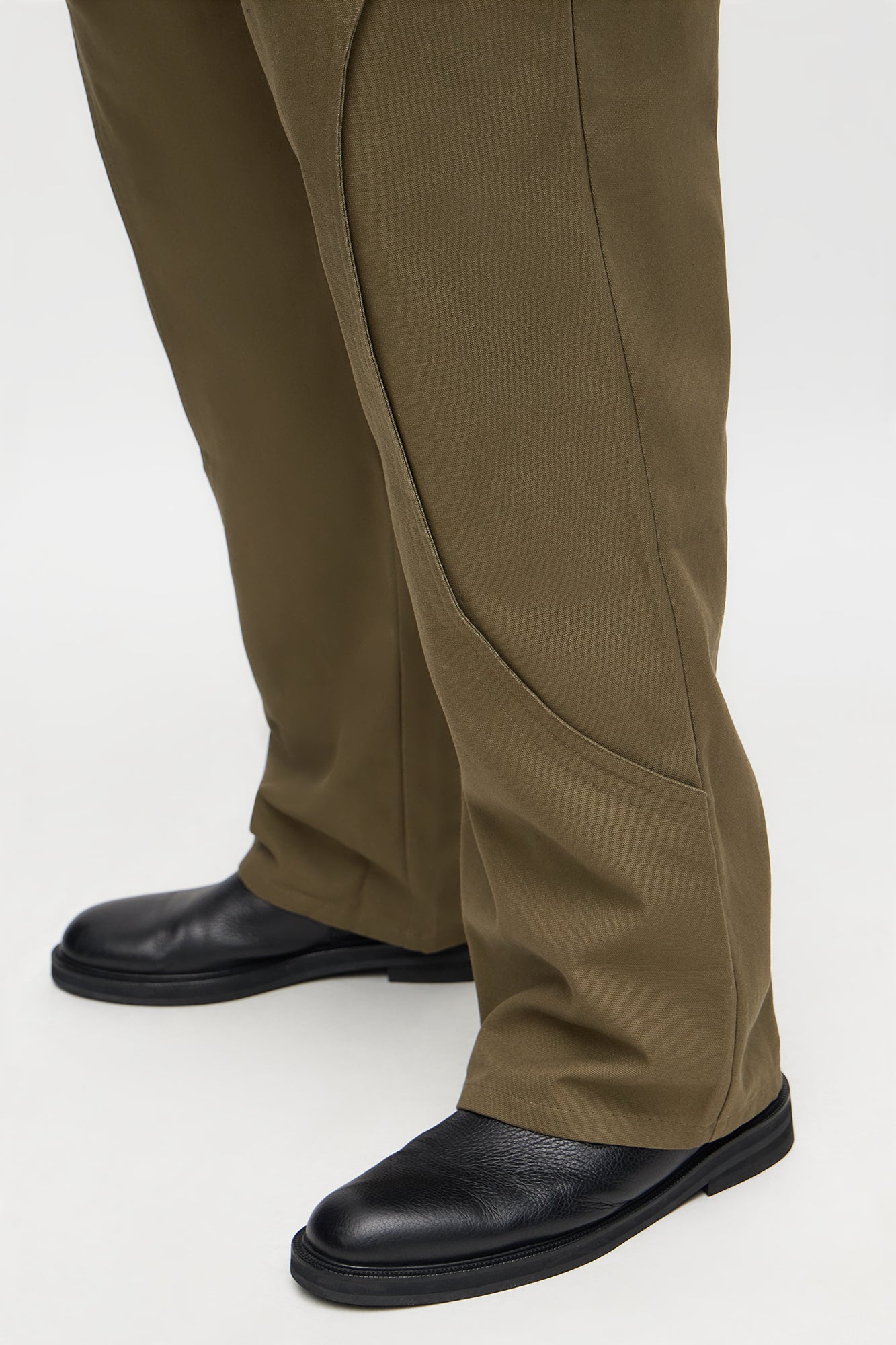 Straight Orbital Canvas Paneled Pant - Olive