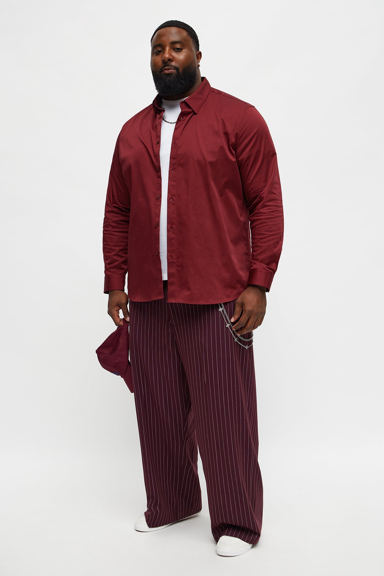Luxe Stretch Dress Shirt - Burgundy
