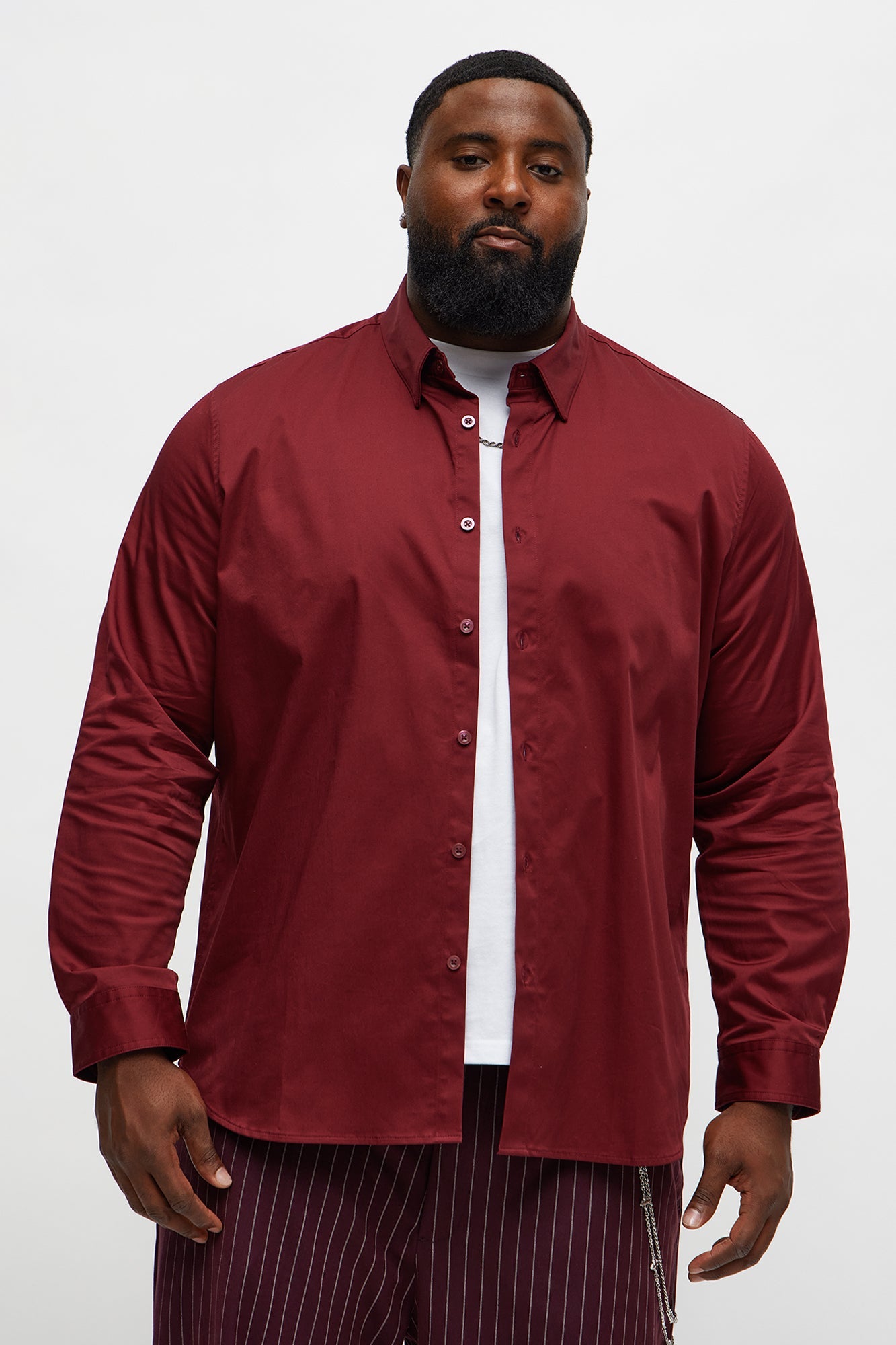 Luxe Stretch Dress Shirt - Burgundy