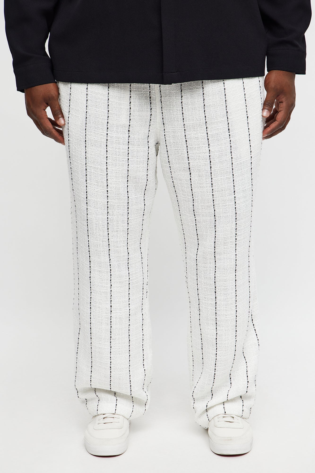 Straight Newport Beach Textured Drawstring Pant - White