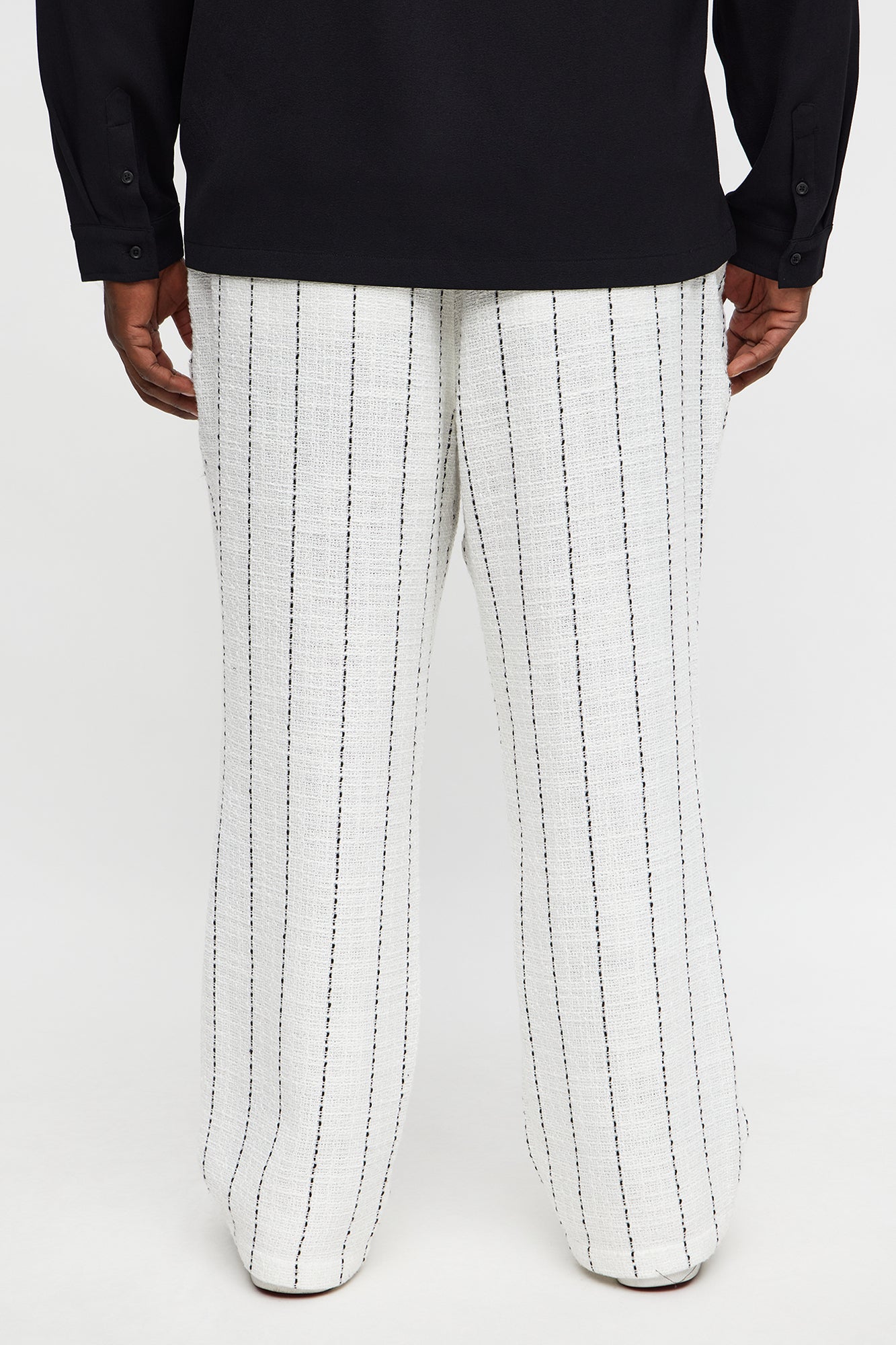 Straight Newport Beach Textured Drawstring Pant - White
