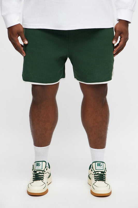 Retro Color Blocked Casual Short - Green/combo