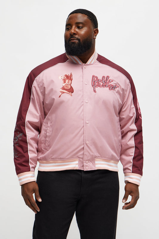 Pablo Picasso Colorblock Varsity Jacket - Pink/combo