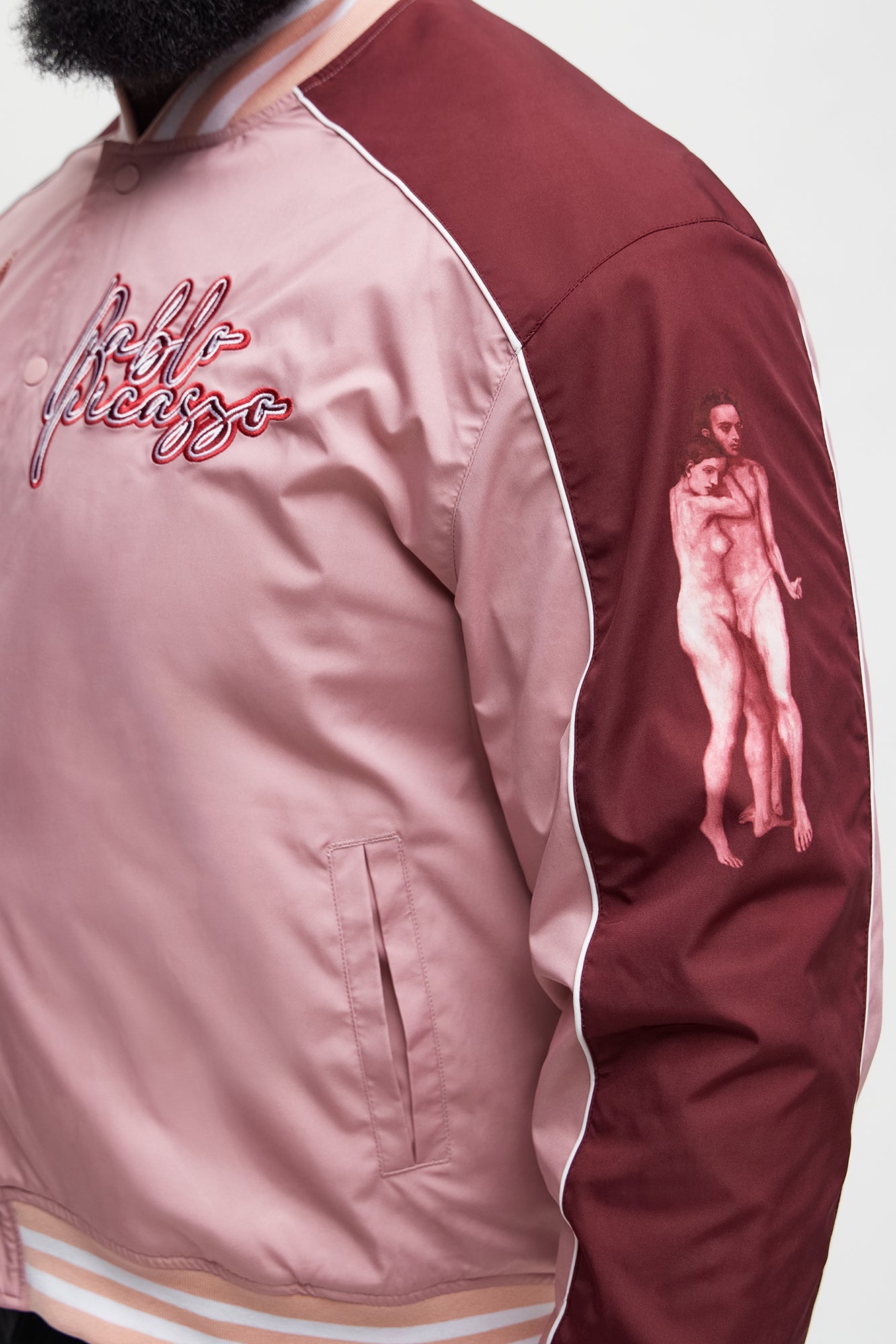 Pablo Picasso Colorblock Varsity Jacket - Pink/combo