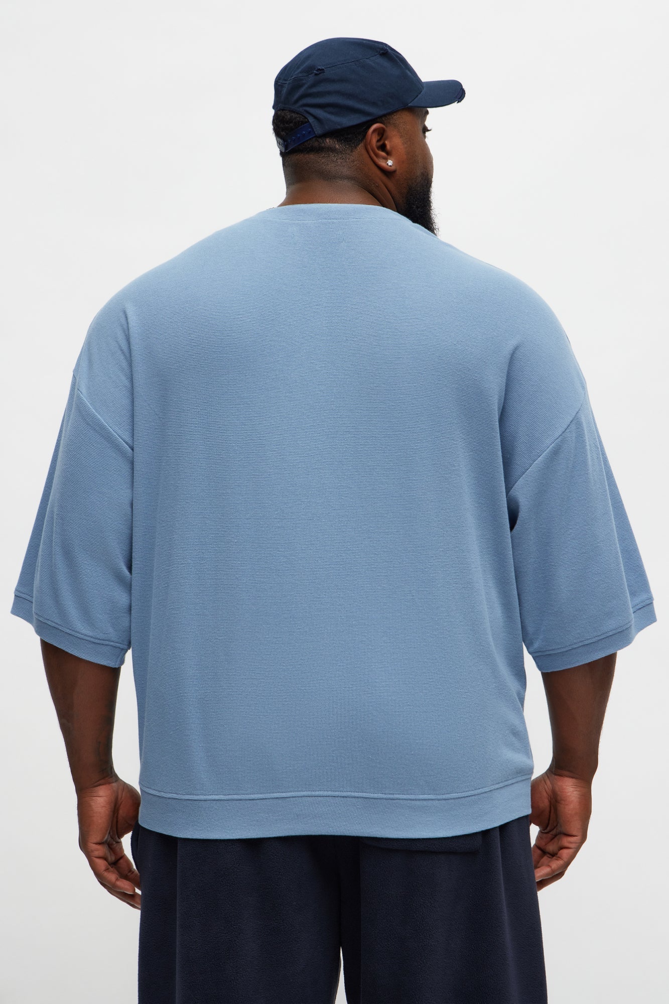 Relaxed Fit Classic Henley - Blue