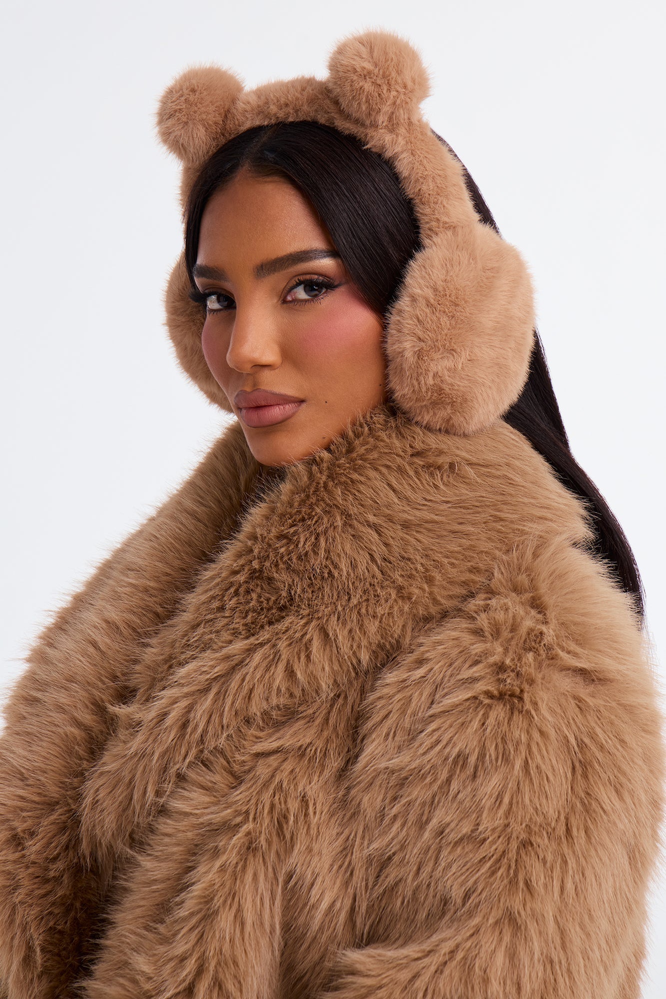 Beary Cold Faux Fur Earmuffs - Brown