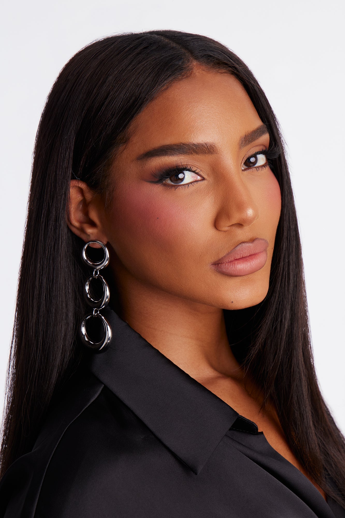 Caught In The Loop Drop Earrings - Silver