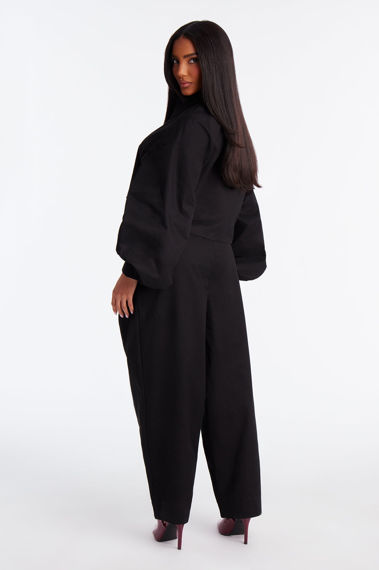 Statement Maker Balloon Pant Set - Black