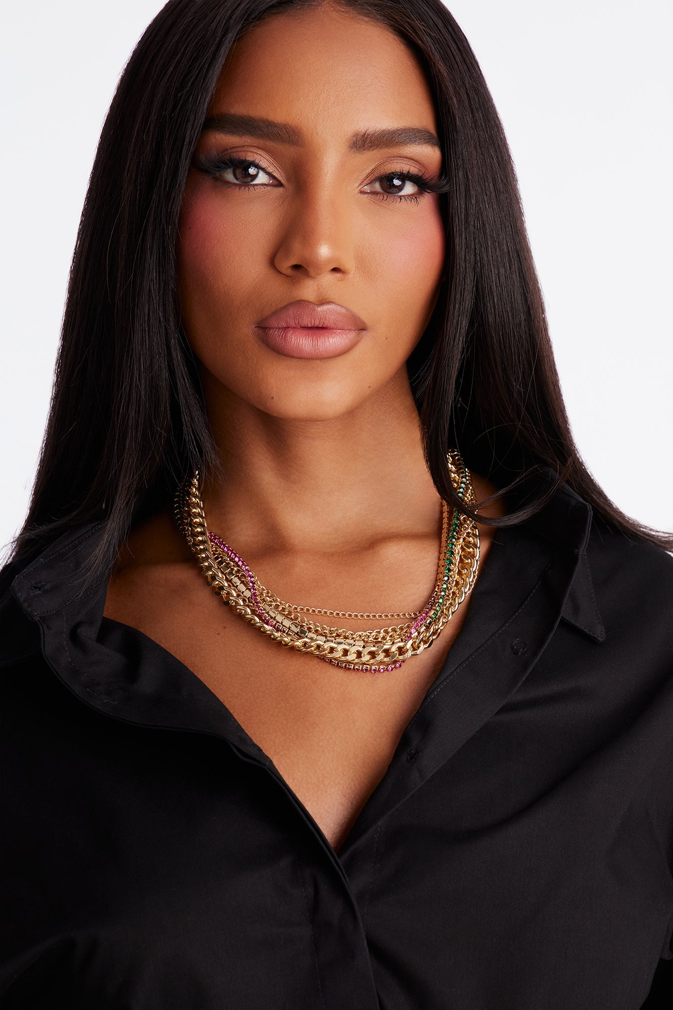 Fun Vibes Only Layered Necklace - Gold/Multi