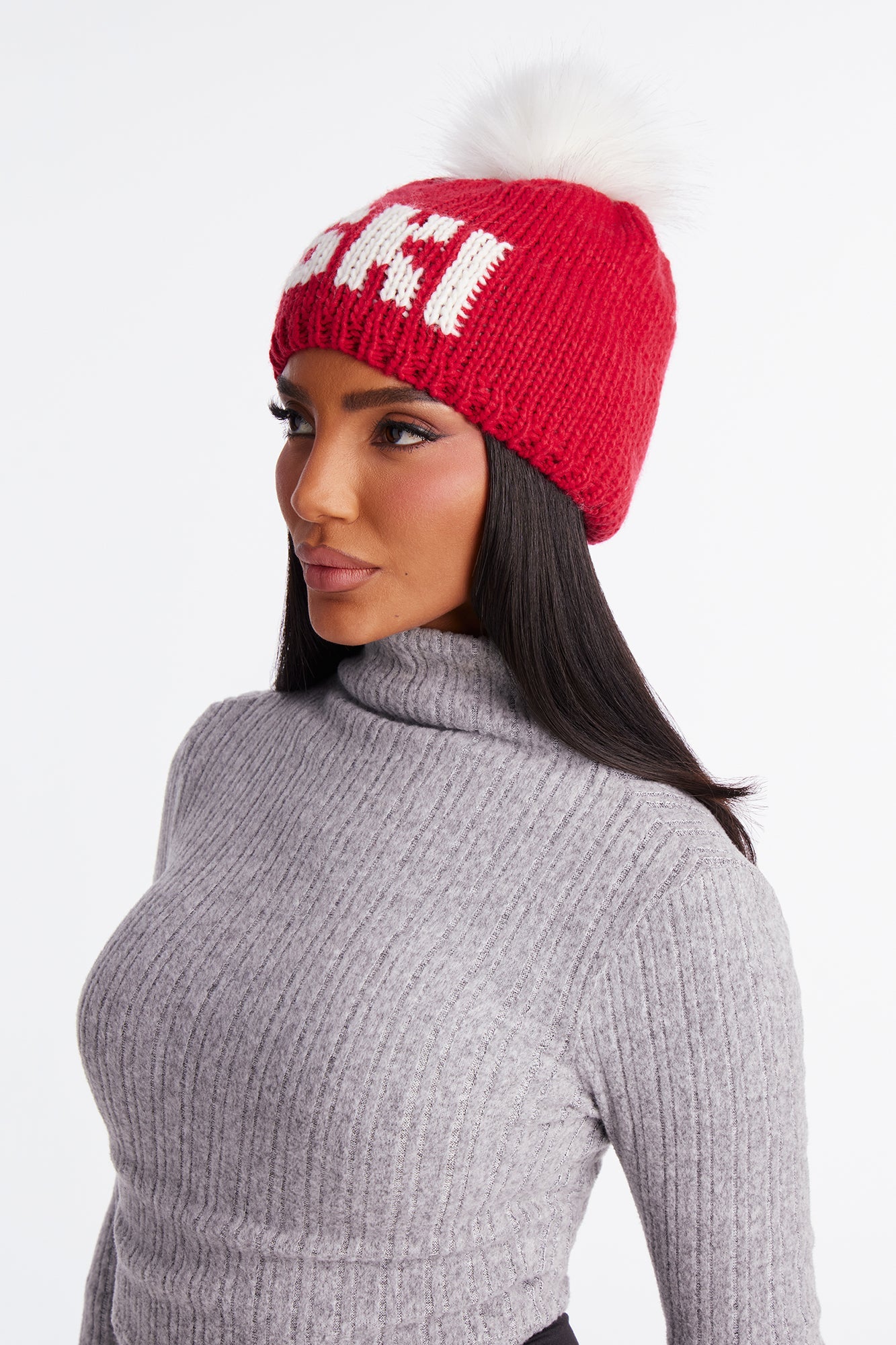 Ski Town Beanie - Red/White