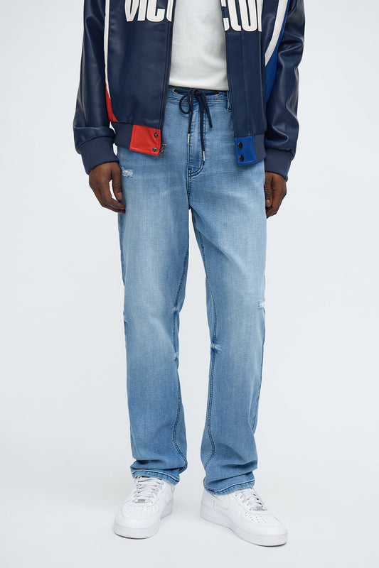 Slim E-Waist Knit Jean - Medium Blue Wash