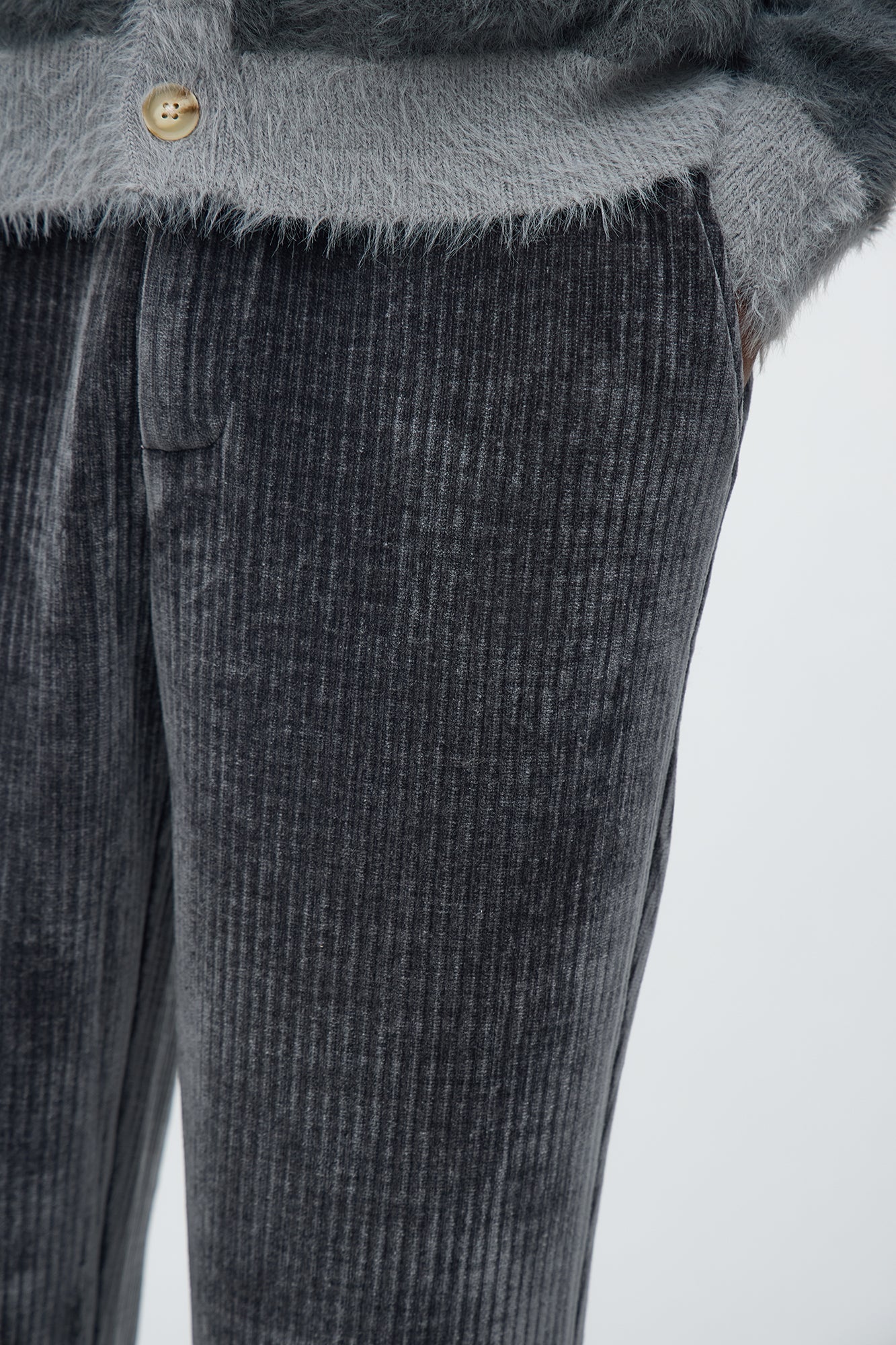Straight Ashwood Cord Pant - Grey