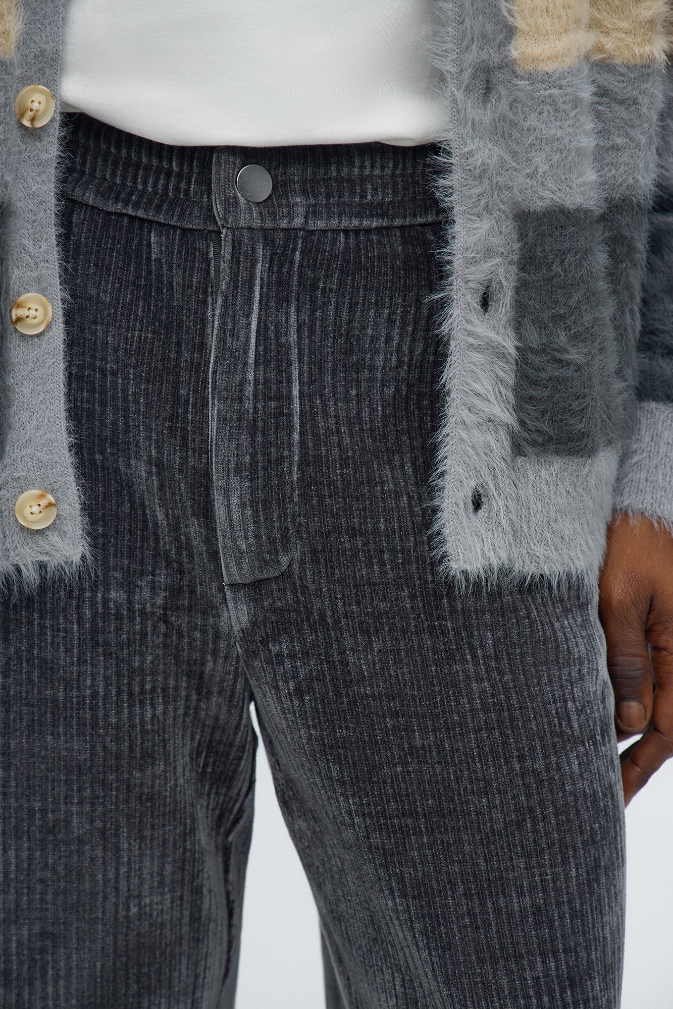 Straight Ashwood Cord Pant - Grey