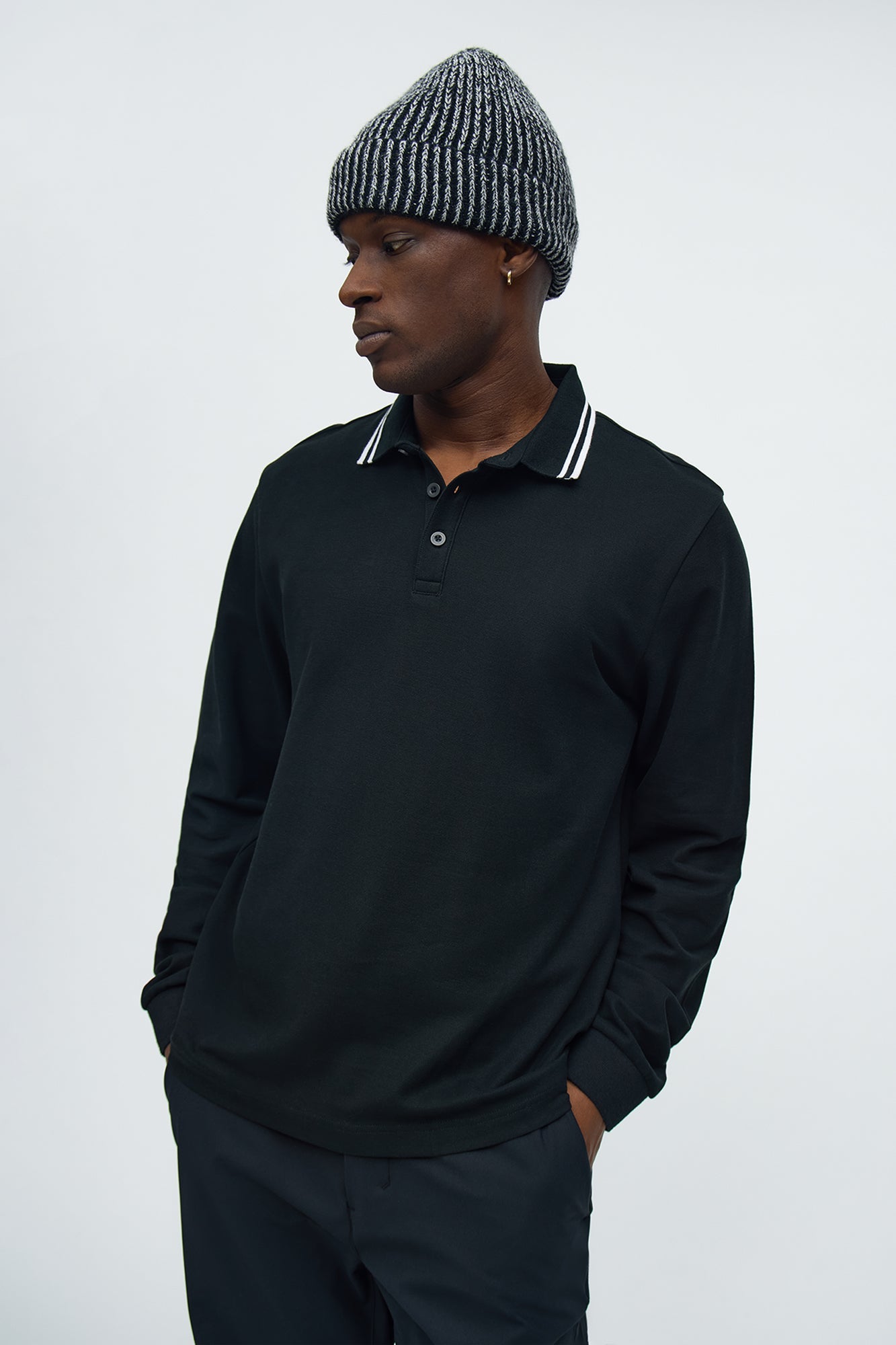 Wilson Long Sleeve Polo - Black