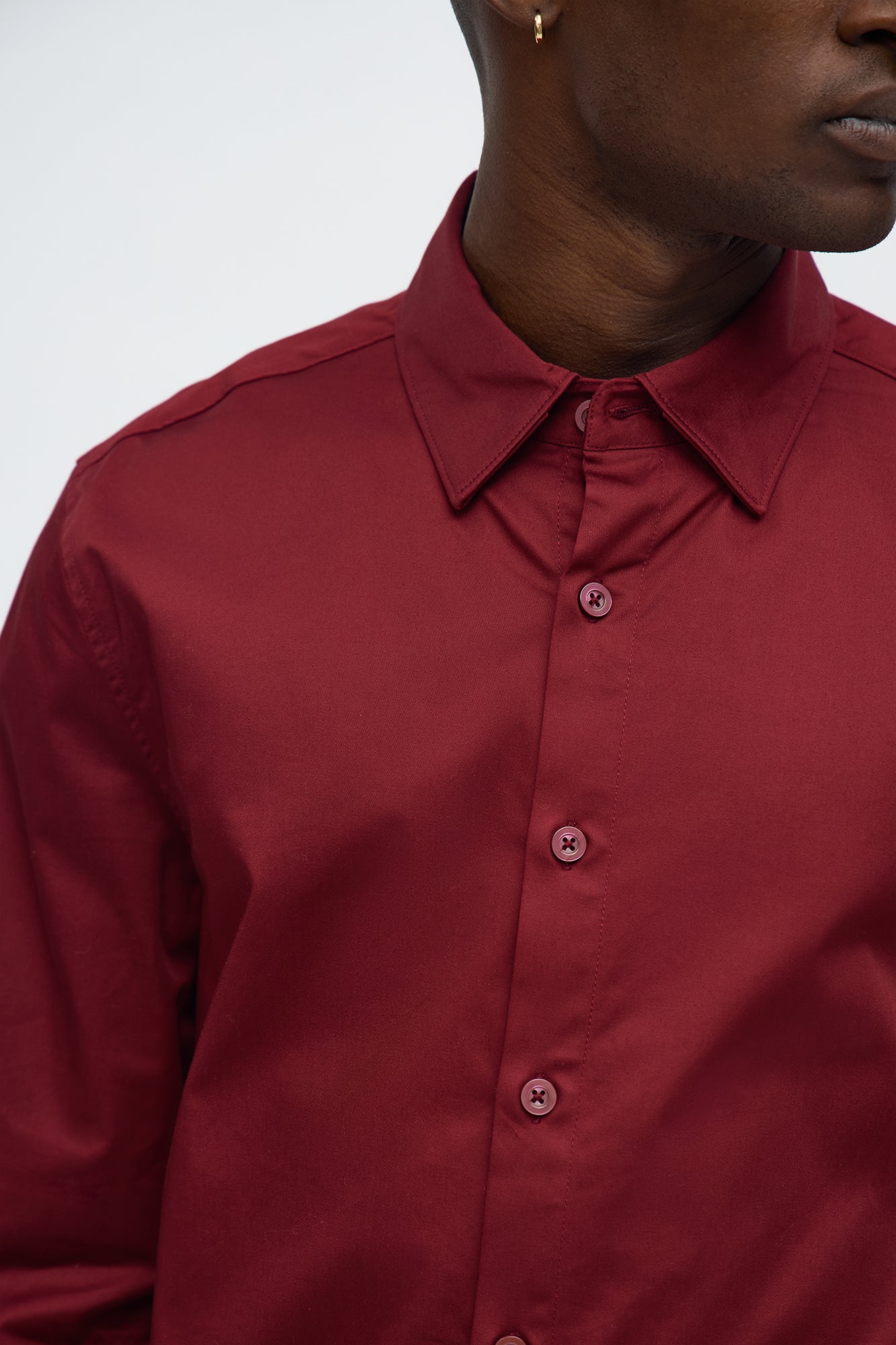 Luxe Stretch Dress Shirt - Burgundy