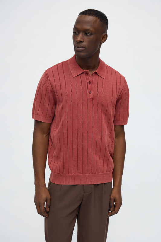 Meru Washed Polo - Burgundy