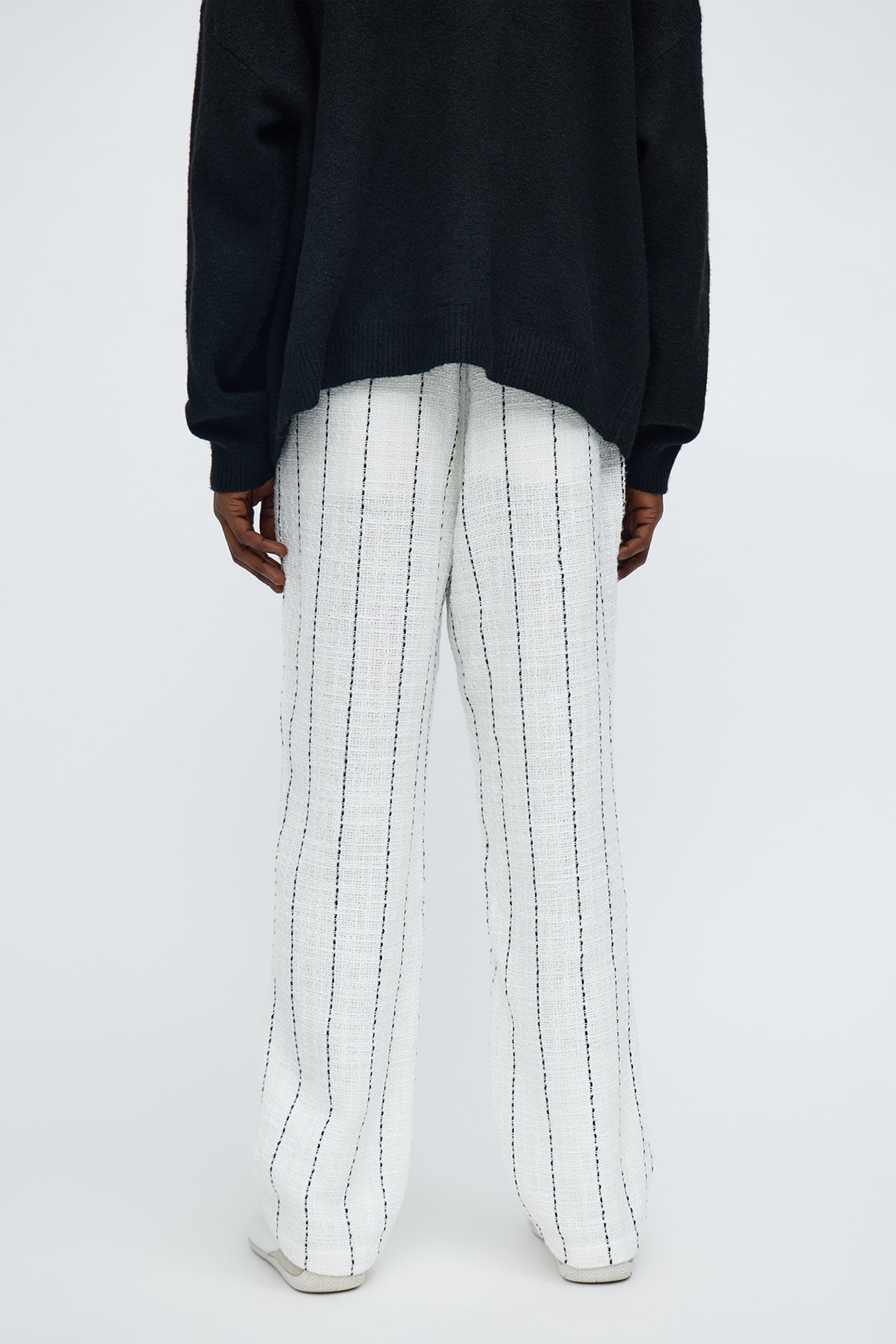 Straight Newport Beach Textured Drawstring Pant - White