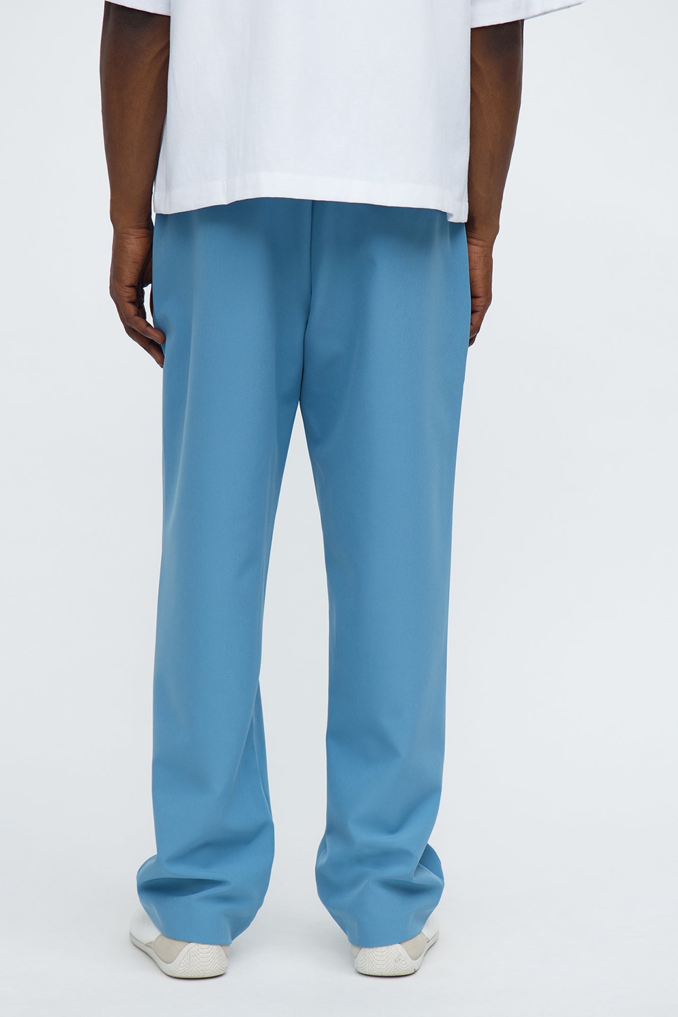 Straight Riven Elastic Waist Tech Pant - Blue