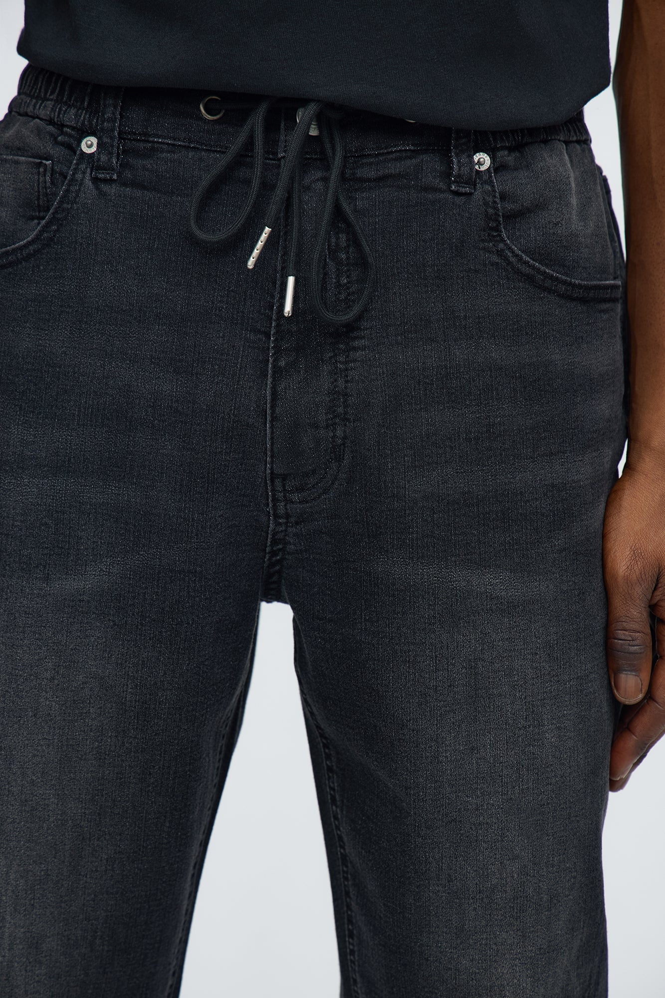 Slim E-Waist Knit Jean - Black Wash