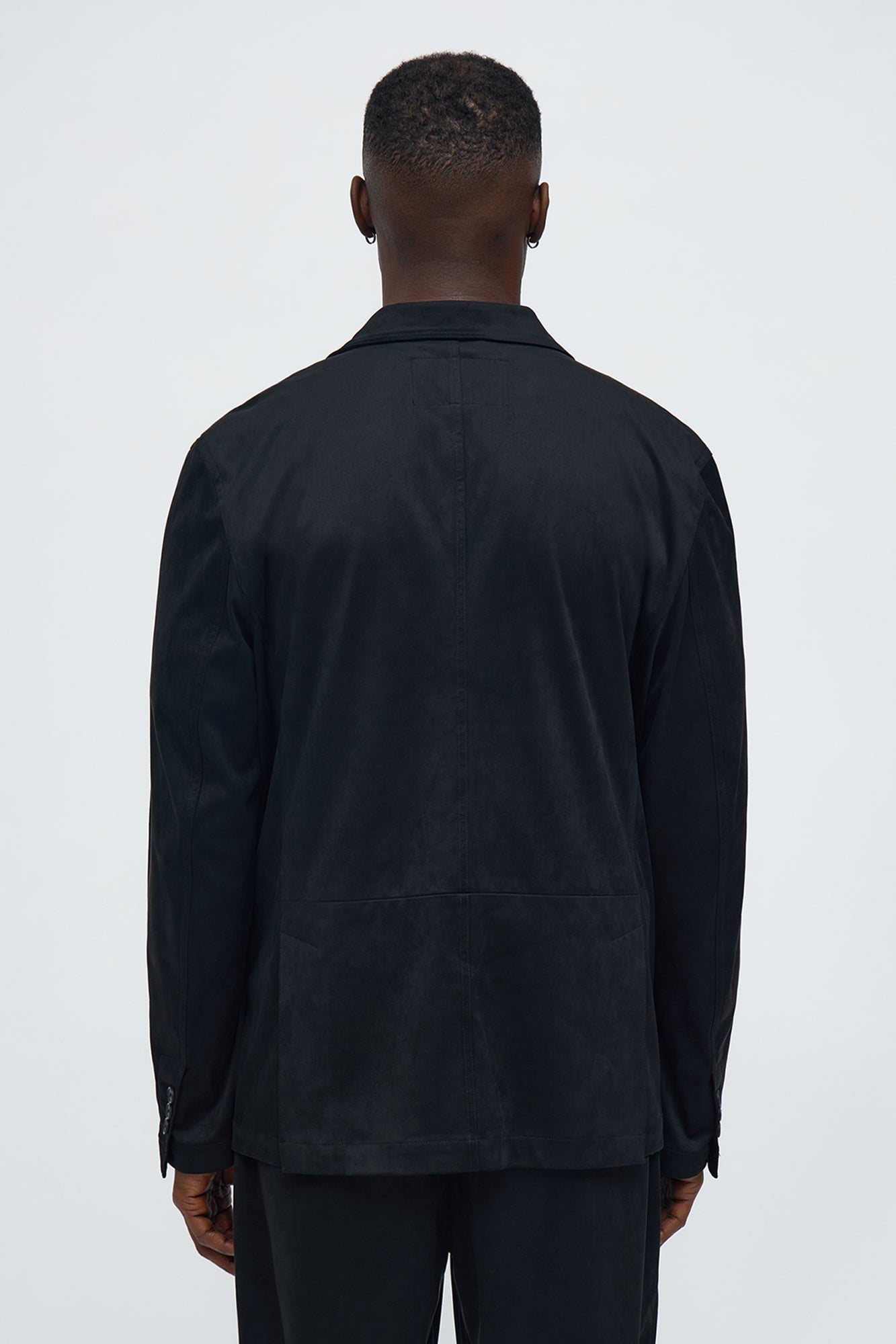 Straight Old Money Suede Trouser - Black