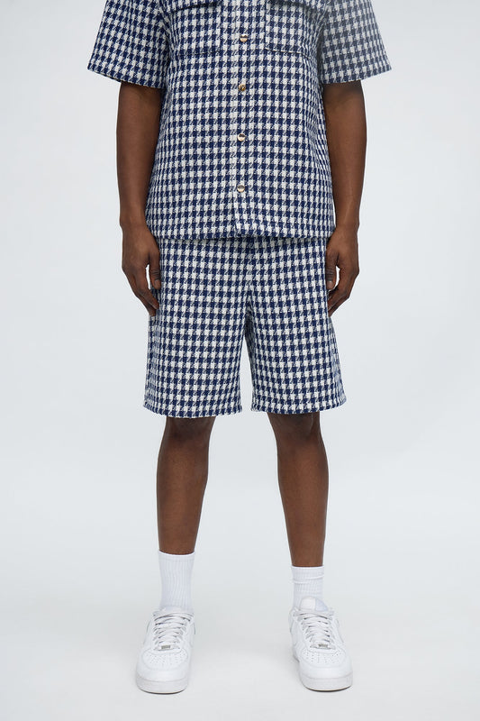 Relaxed Ludlow Checkered Short - Blue