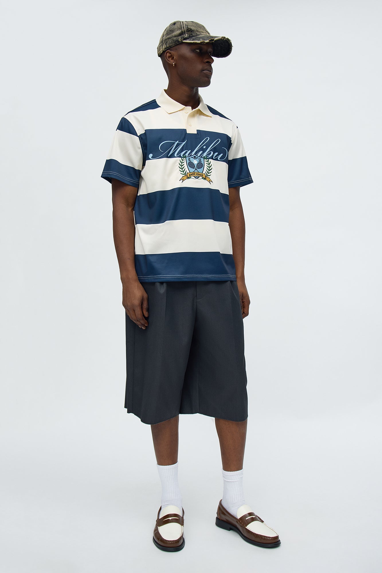 Malibu Striped Polo - Navy/combo